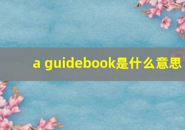 a guidebook是什么意思